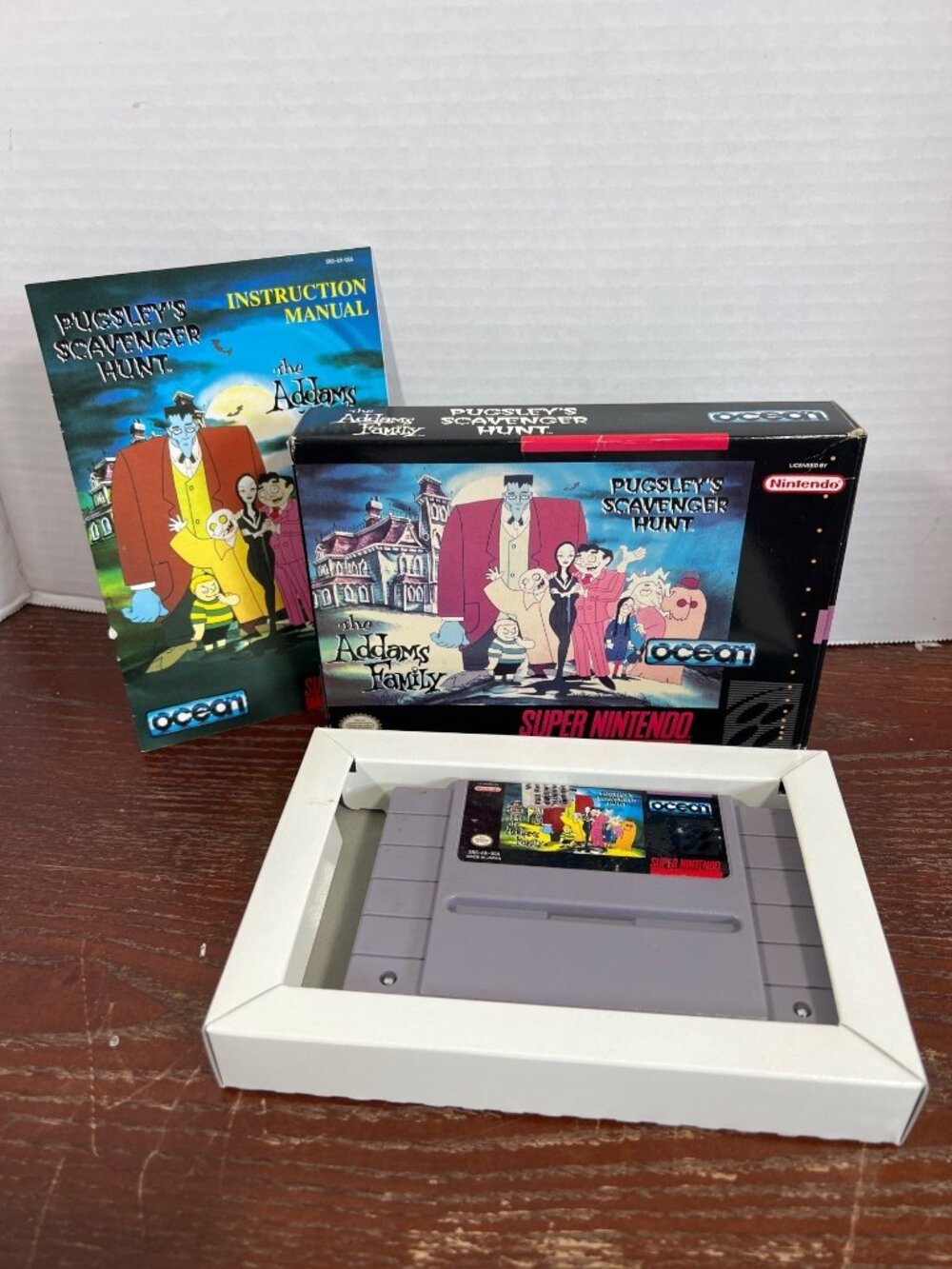 The Addams Family Pugsleys Scavenger Hunt SNES Game With Box & Manual Complete T